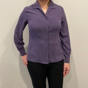 Laura Scott  full sleeve purple button down shirt like new